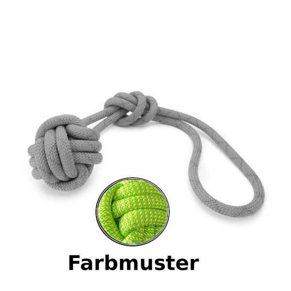 Wurfball - L mit Handschlaufe - grün mit gelben Punkten